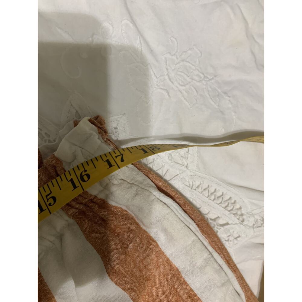 Beach Lunch Lounge Linen Pants Women's White/Orange Stripe Size XL Beachy Boho - Picture 3 of 8